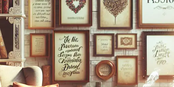 A cozy reading nook with warm lighting, bookshelves, a plush armchair, and a steaming cup of tea.