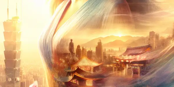 A cinematic poster featuring actress 洪晓芸 in an emotional urban-nature setting with cherry blossoms and warm lighting.