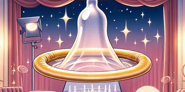 A visually appealing arrangement of ultra-thin condoms on an adult film set, emphasizing safety and sophistication.